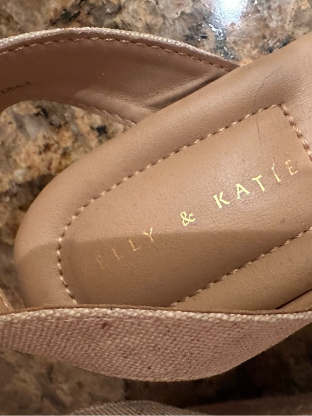 Kelly & Katie Beige Woven Espadrille Platform Sandals - Picture 3 of 4